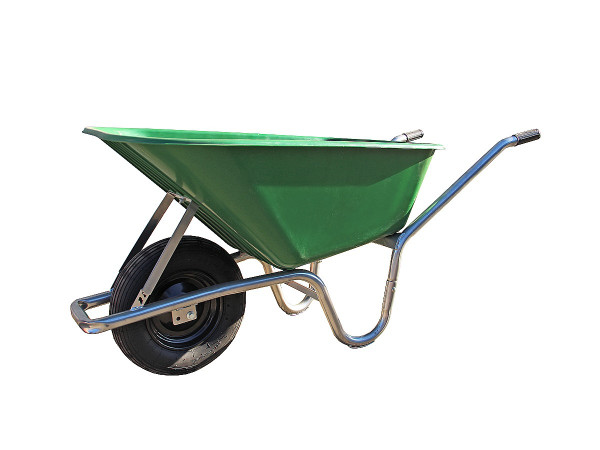 Growi® Compactkarre (Bausatz) 100 Liter Inhalt, grün, silber pulverbeschichtetes Untergestell